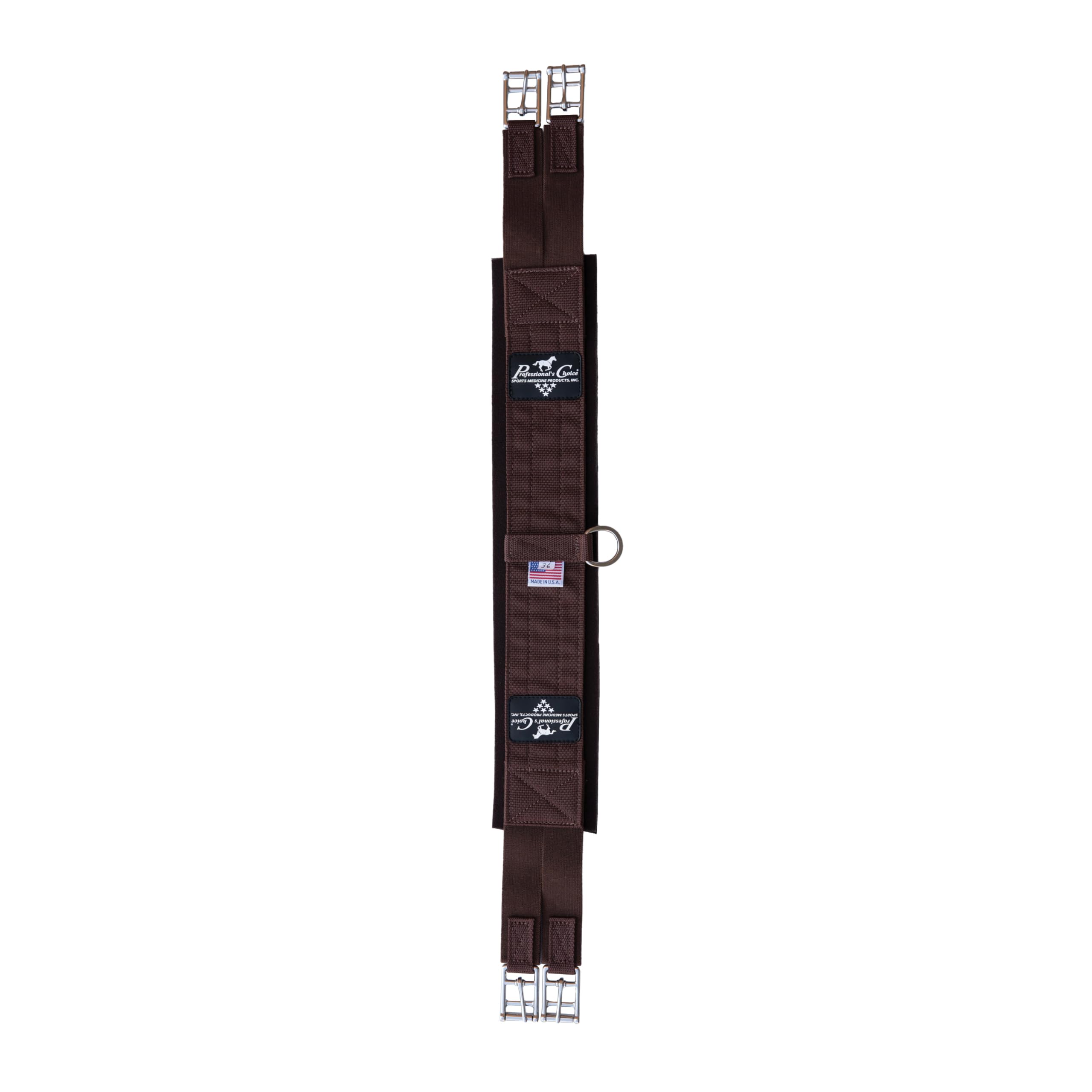 Professional's Choice SMX English Girth - Premium Leather Horse Girth for Equestrian Riding | Black or Brown | Size 34