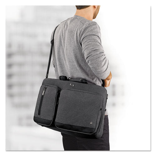 Urban Hybrid Briefcase for Laptop up to 15.6 Inch - 17 x 12 x 7 Inch Slim Business Bag in Charcoal | Perfect for Work, Travel & Commuting