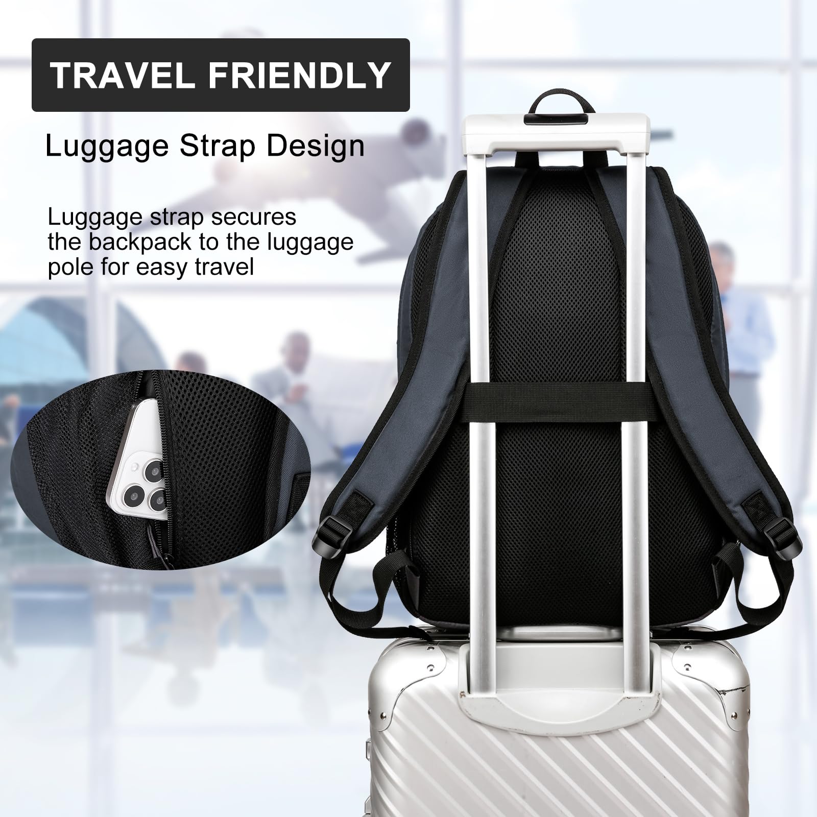 Stylish Black Backpack for School & Travel - 17.3 Inch Laptop Bookbag with Multiple Compartments for Teens, College Students & Professionals | Perfect for High School, University, Work & Daily Commute