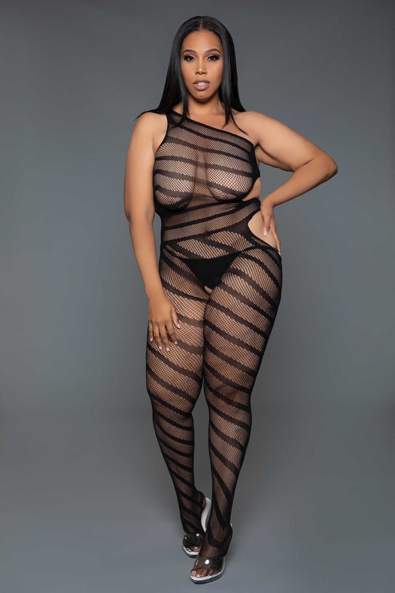 BeWicked Women's Crazy For You Bodystocking 2374 - Sexy Lace Lingerie for Valentine's Day & Romantic Nights - Perfect for Couples, Role Play, and Special Occasions
