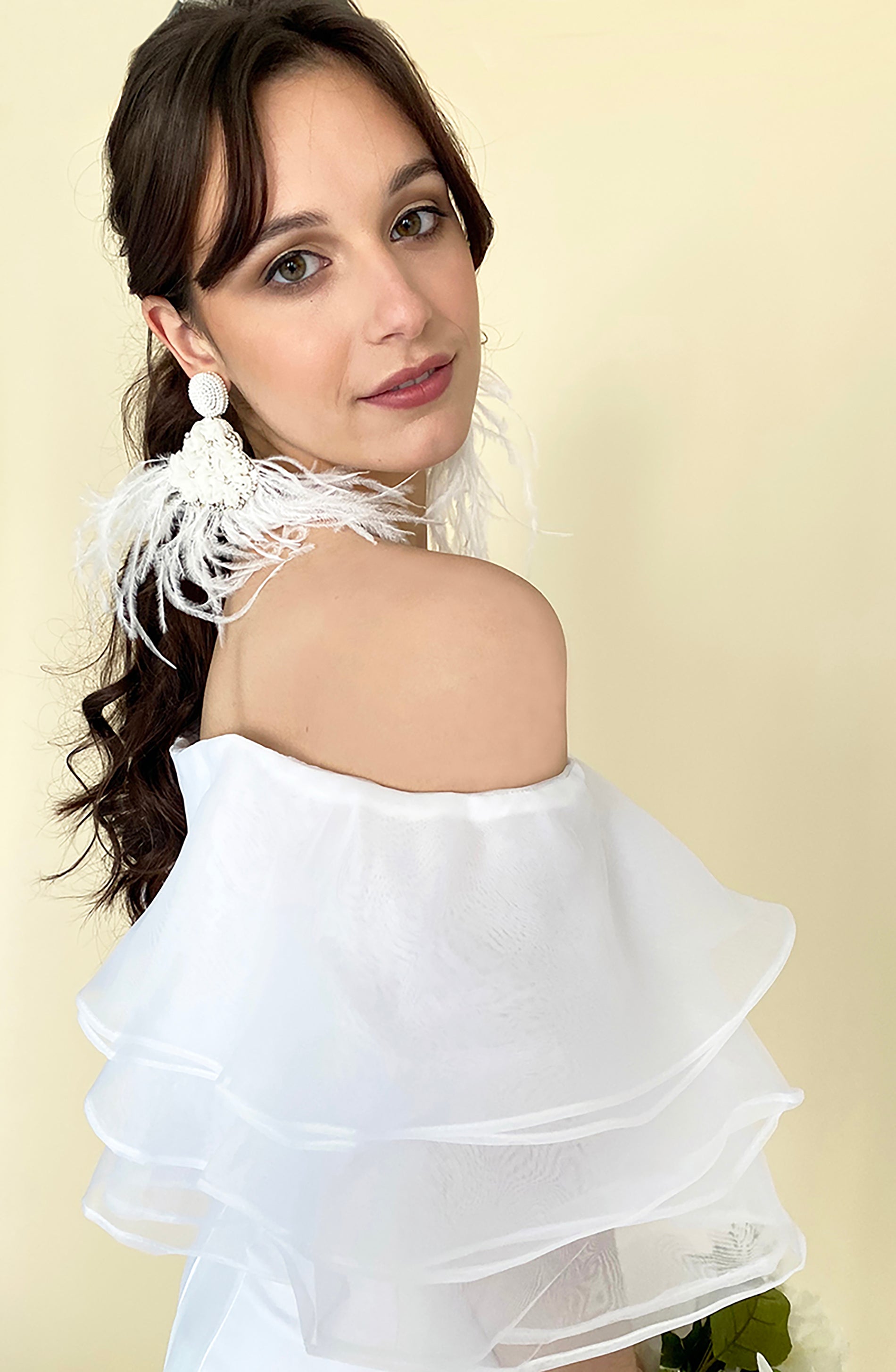 Handmade Ostrich Feather Earrings for Women - Boho Chic Statement Jewelry for Parties, Weddings & Special Occasions
