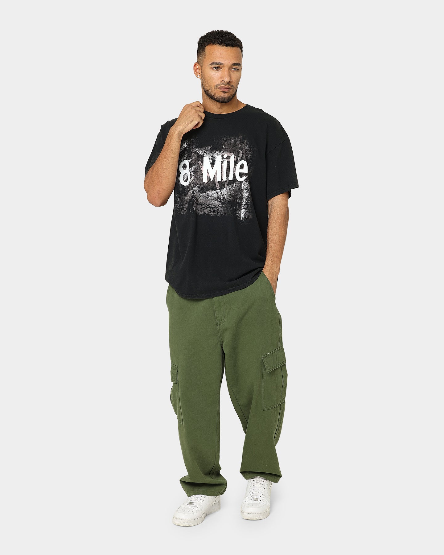 8 Mile Vintage T-Shirt - Black Wash | American Thrift X 8 Mile | Retro Hip Hop Style for Concerts & Streetwear