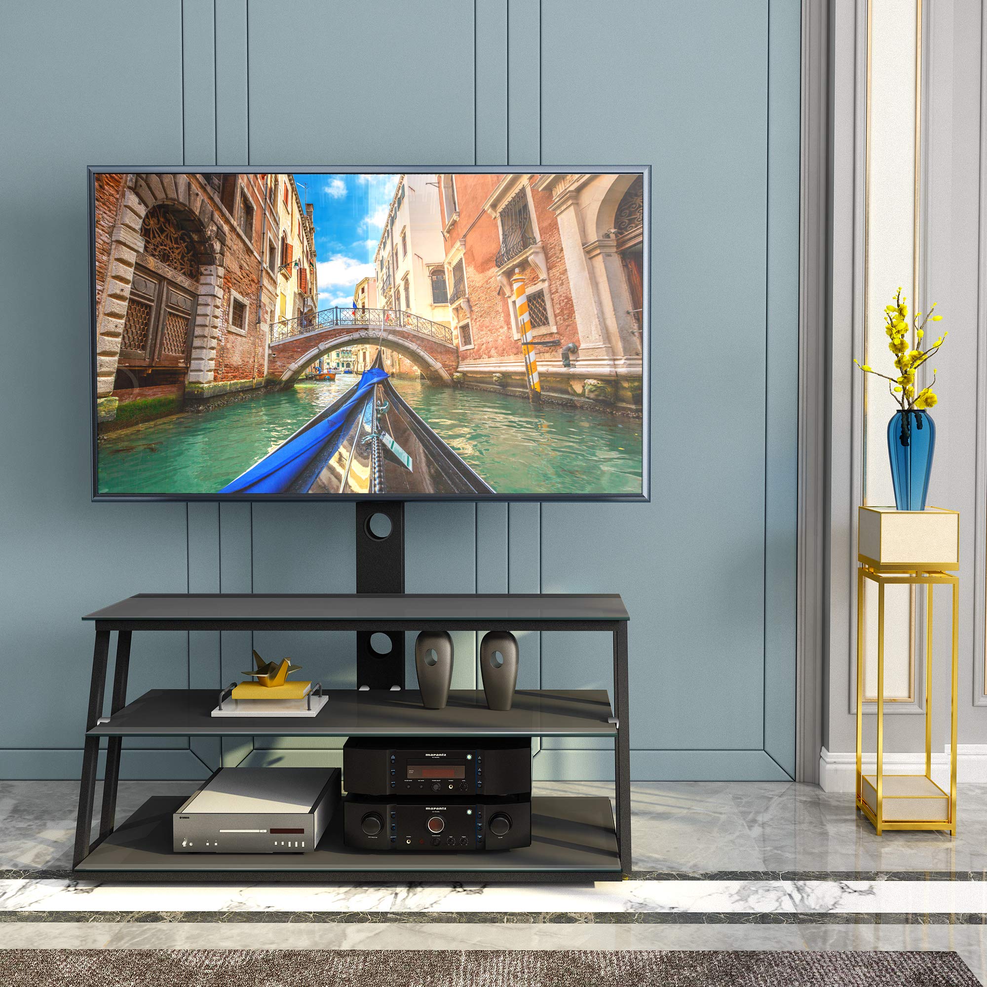 SSLine 3-Tier Tempered Glass TV Stand for 65