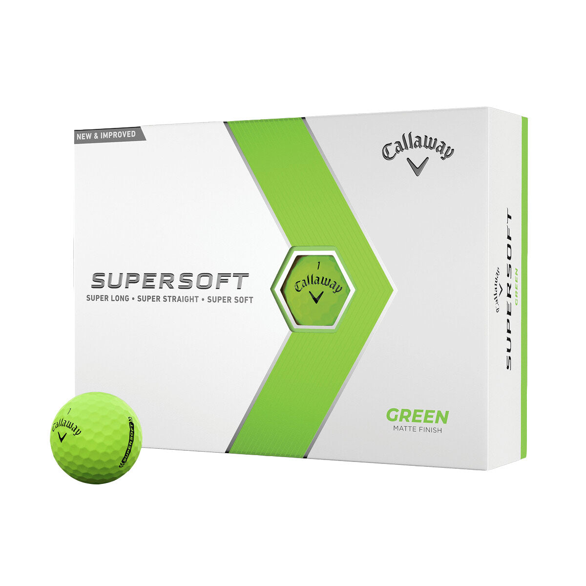 Callaway Supersoft Matte Golf Balls 12 Pack - Low Compression for Longer Distance & Straighter Shots | Perfect for Beginners & High Handicappers | Ideal for Casual Play & Practice Rounds