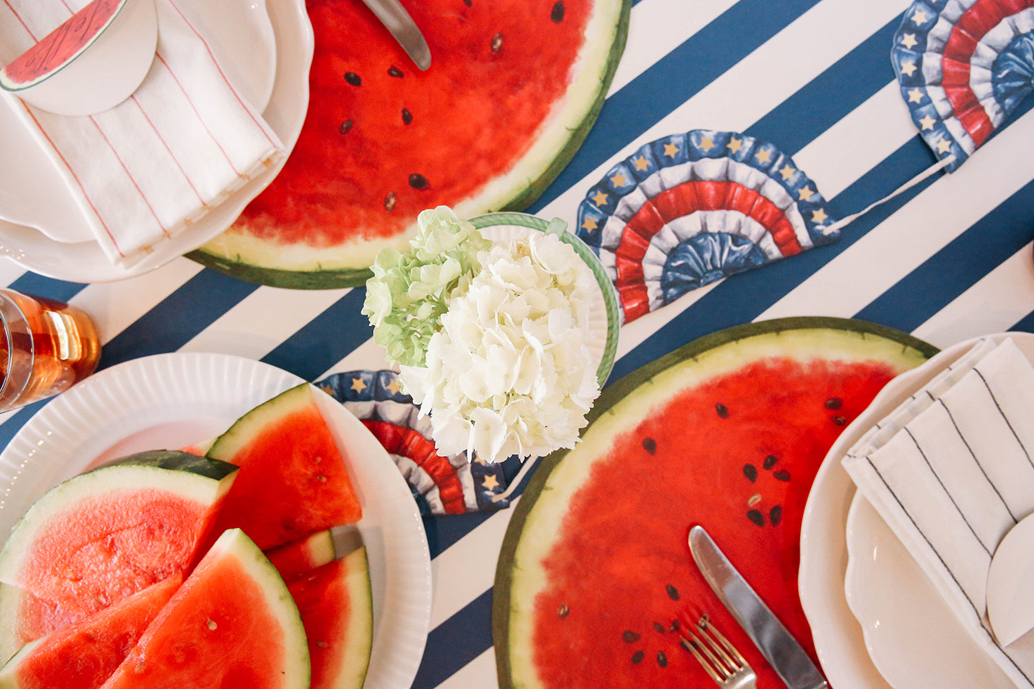 Watermelon-Shaped Non-Slip Placemats for Dining Table - Summer Party Decor, Kitchen Table Setting, Picnic Accessories
