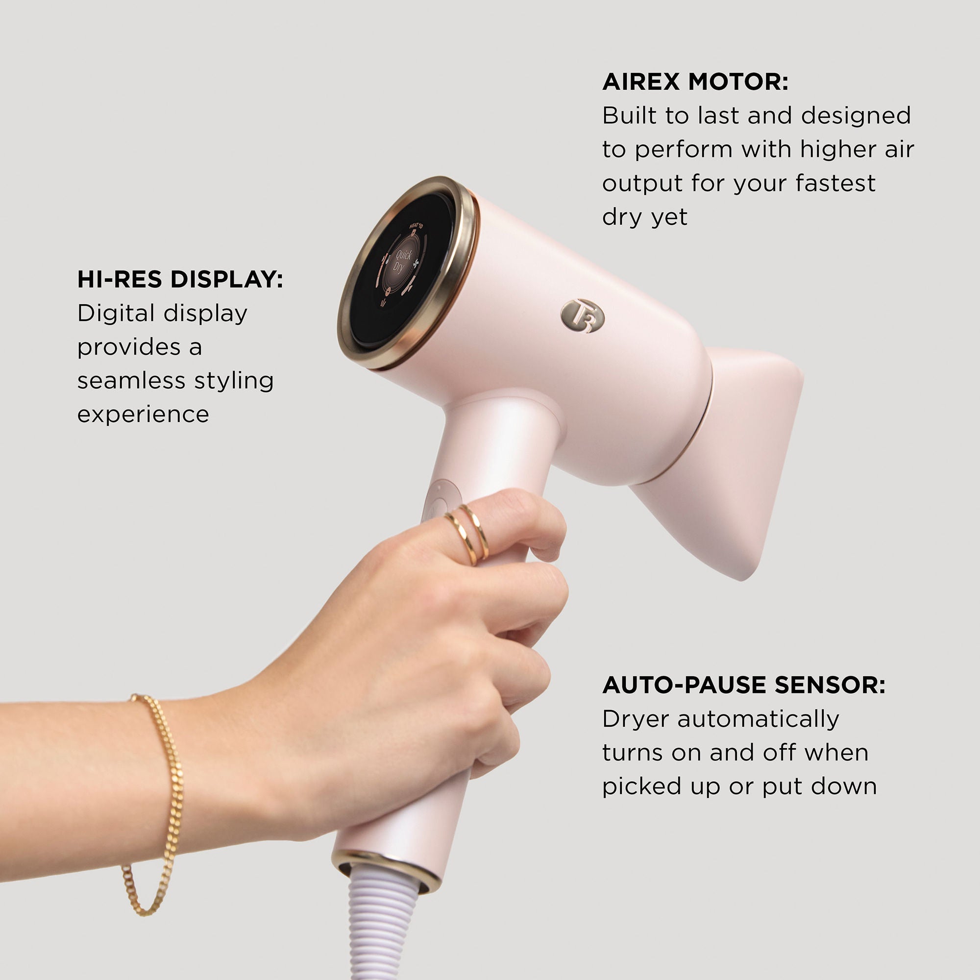 Aire IQ Intelligent Hair Dryer - Professional Ionic Blow Dryer for Fast Drying & Frizz Control - Perfect for Home & Salon Use