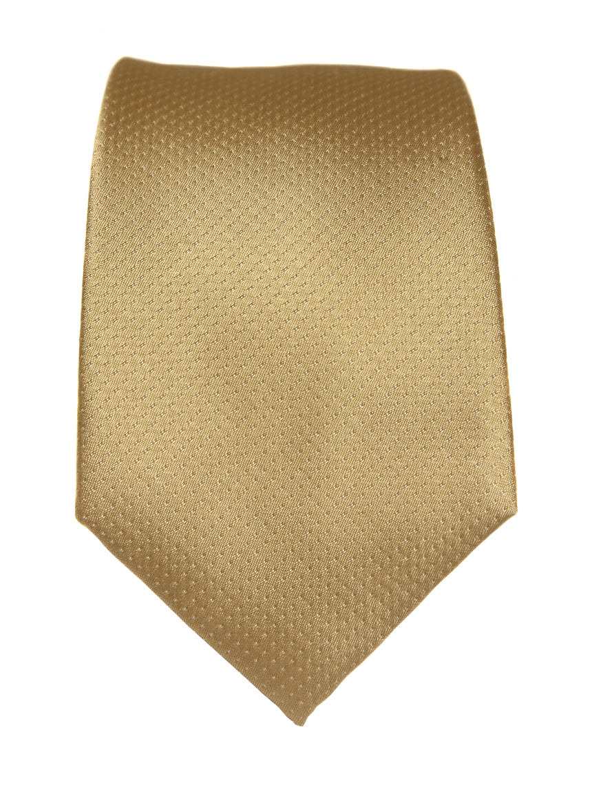 DÉCLIC Classic Microdot Tie in Gold - Elegant Men's Necktie for Business, Weddings & Formal Events