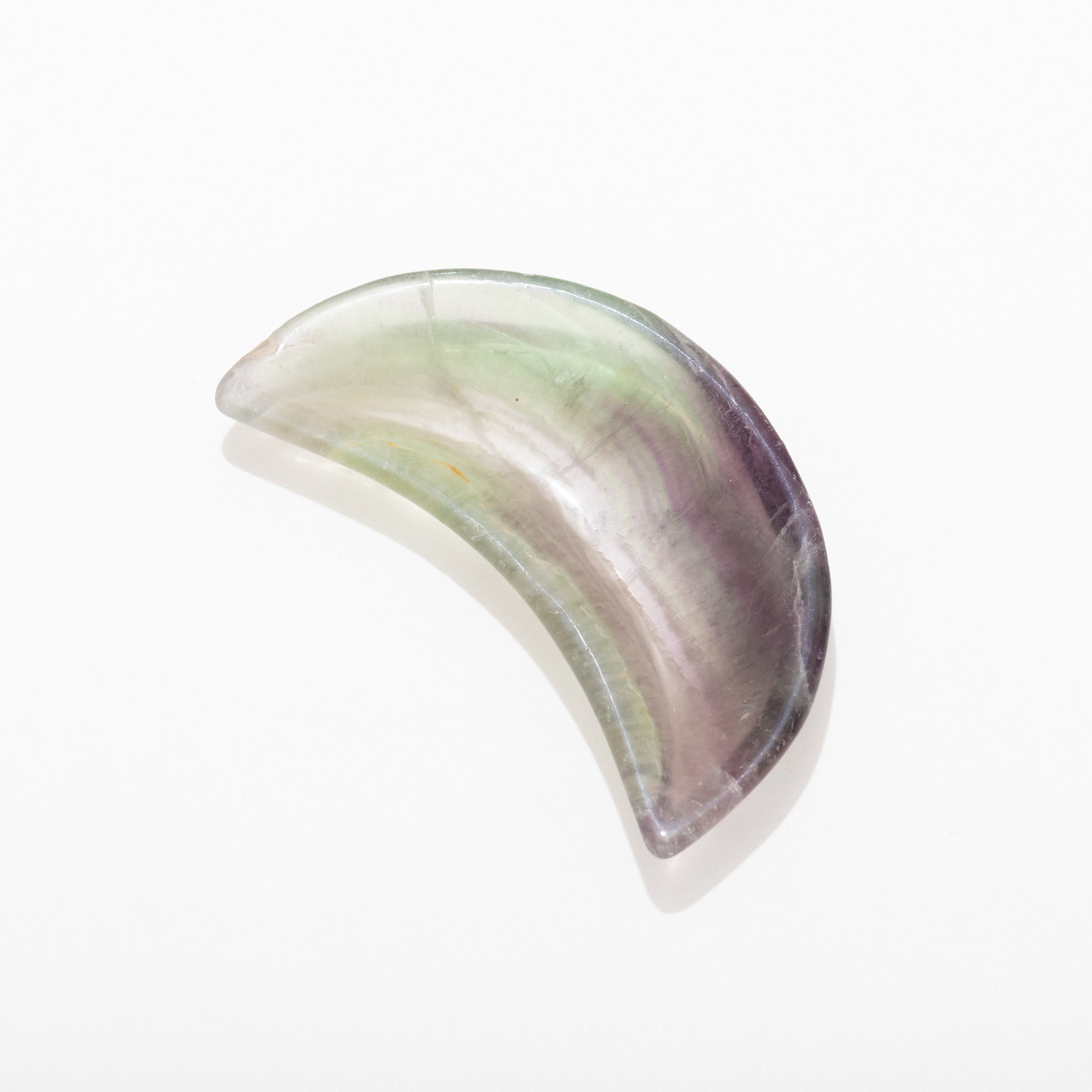 Handmade Crescent Fluorite Crystal Trinket Bowl – Natural Healing Stone Jewelry Dish for Rings, Earrings & Keys | Perfect for Home Decor, Meditation & Gift Giving