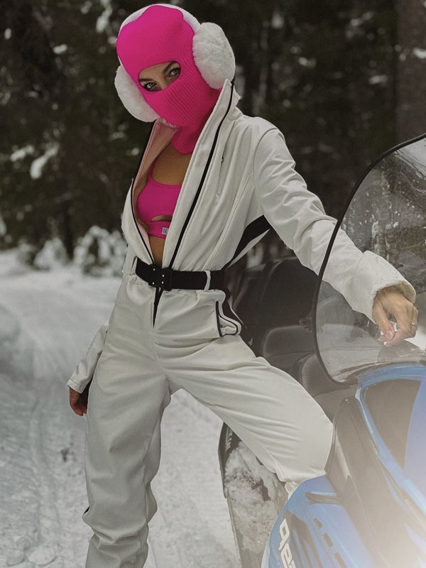 ZASUWA Women's Waterproof Insulated Ski Jumpsuit with Zipper - Winter Snowsuit for Skiing, Snowboarding & Cold Weather Outdoor Activities