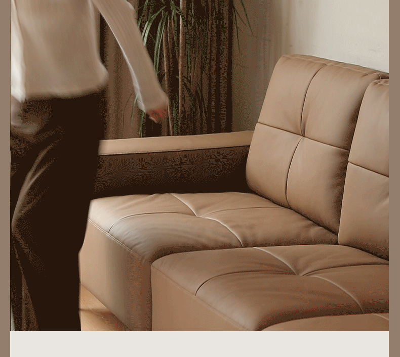 Premium Genuine Yellow Cowhide Leather Sofa - Italian Design First Layer Leather for Living Room, Office, or Lounge