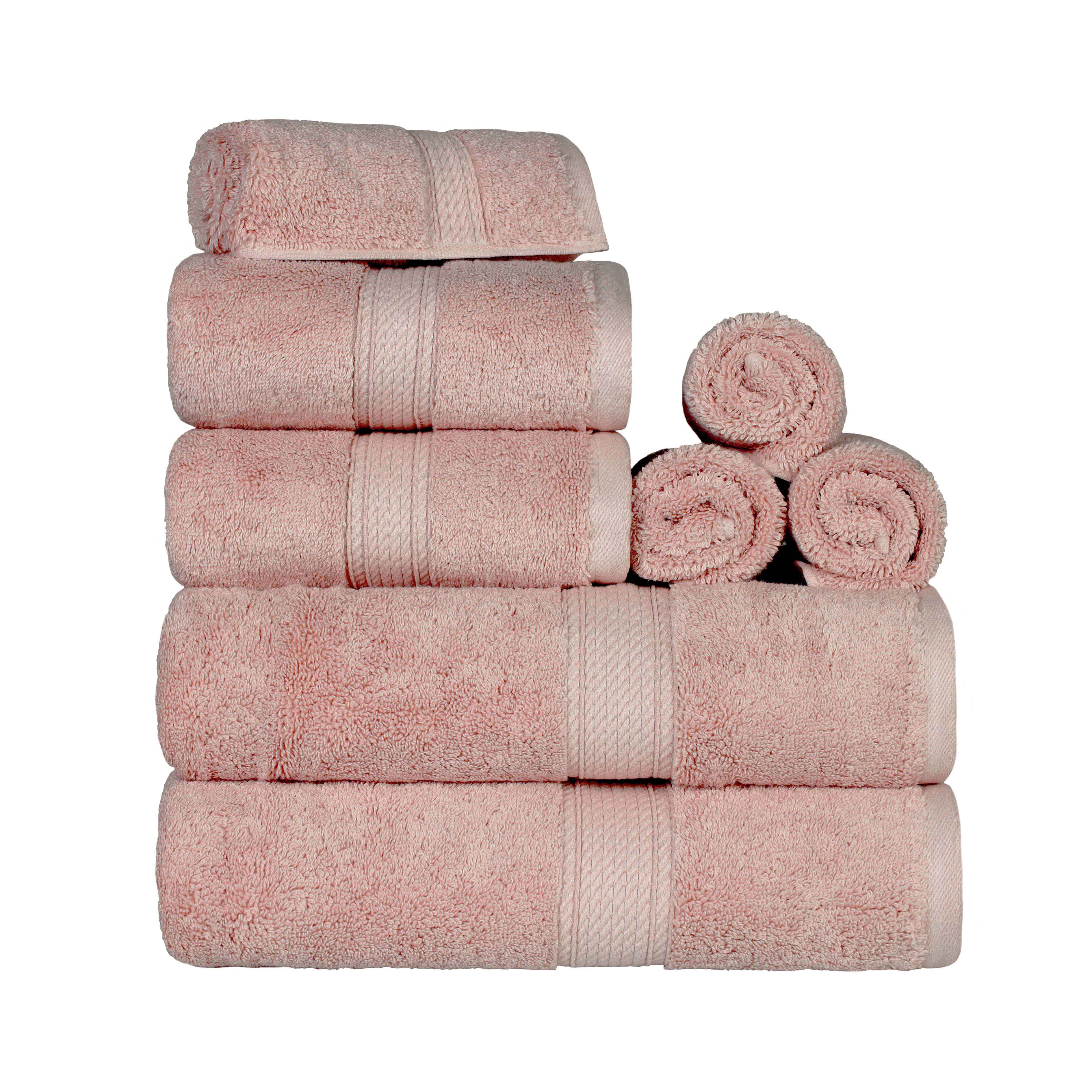 Premium 8-Piece Egyptian Cotton Towel Set - Ultra Soft, Heavyweight & Plush for Bath, Spa & Luxury Home Decor
