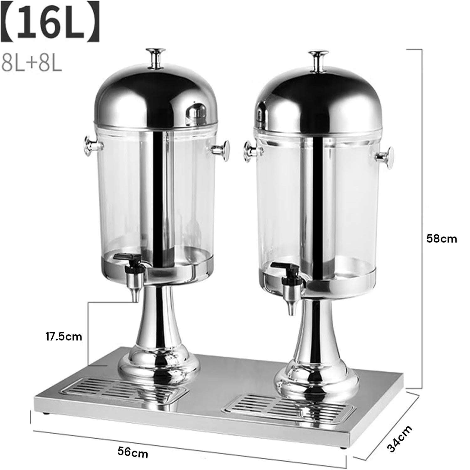 16L Commercial Stainless Steel Juice Dispenser for Restaurants & Buffets - Gold Drink Container for Parties, Catering & Events