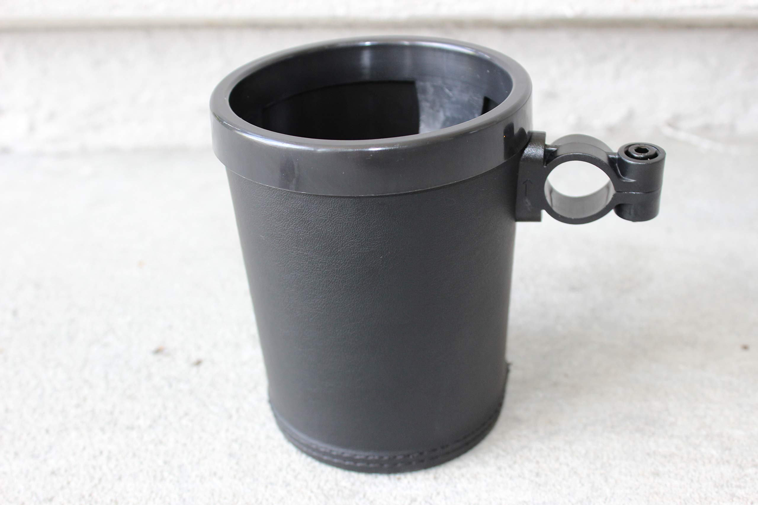 Black Bike Cup Holder for Beach Cruiser & Commuter Bicycles - Universal Handlebar Mount - Perfect for Coffee, Water Bottles & Drinks on Rides, Picnics & Outdoor Adventures