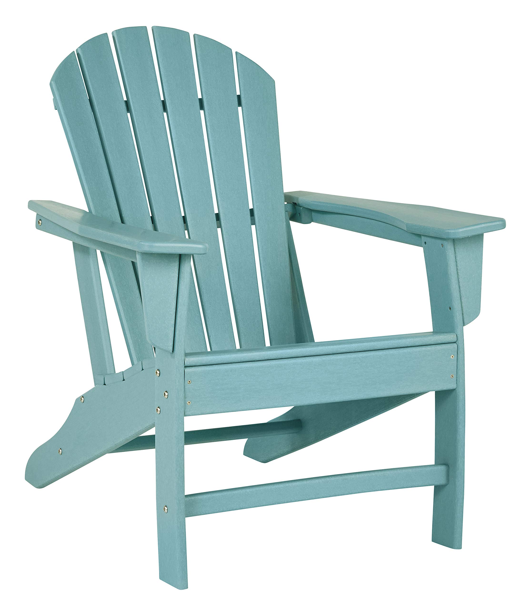 Signature Design by Ashley Sundown Treasure Outdoor Patio HDPE Weather-Resistant Adirondack Chair in Blue - Perfect for Backyard, Poolside & Garden Relaxation