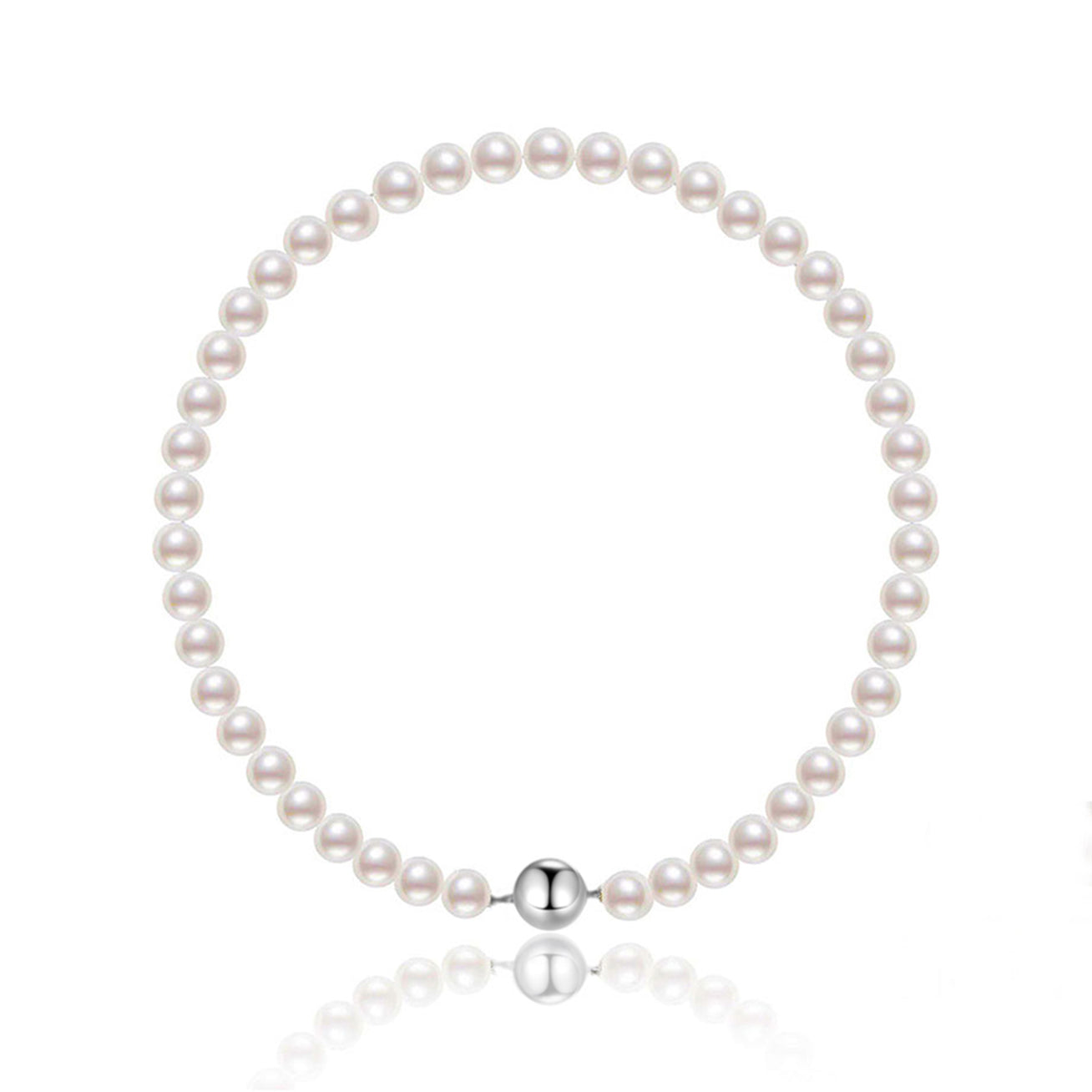 18K Gold HANADAMA Akoya Pearl Necklace - AAA Grade Aurora Luster - Elegant Jewelry Gift for Women (Wedding, Anniversary, Party)