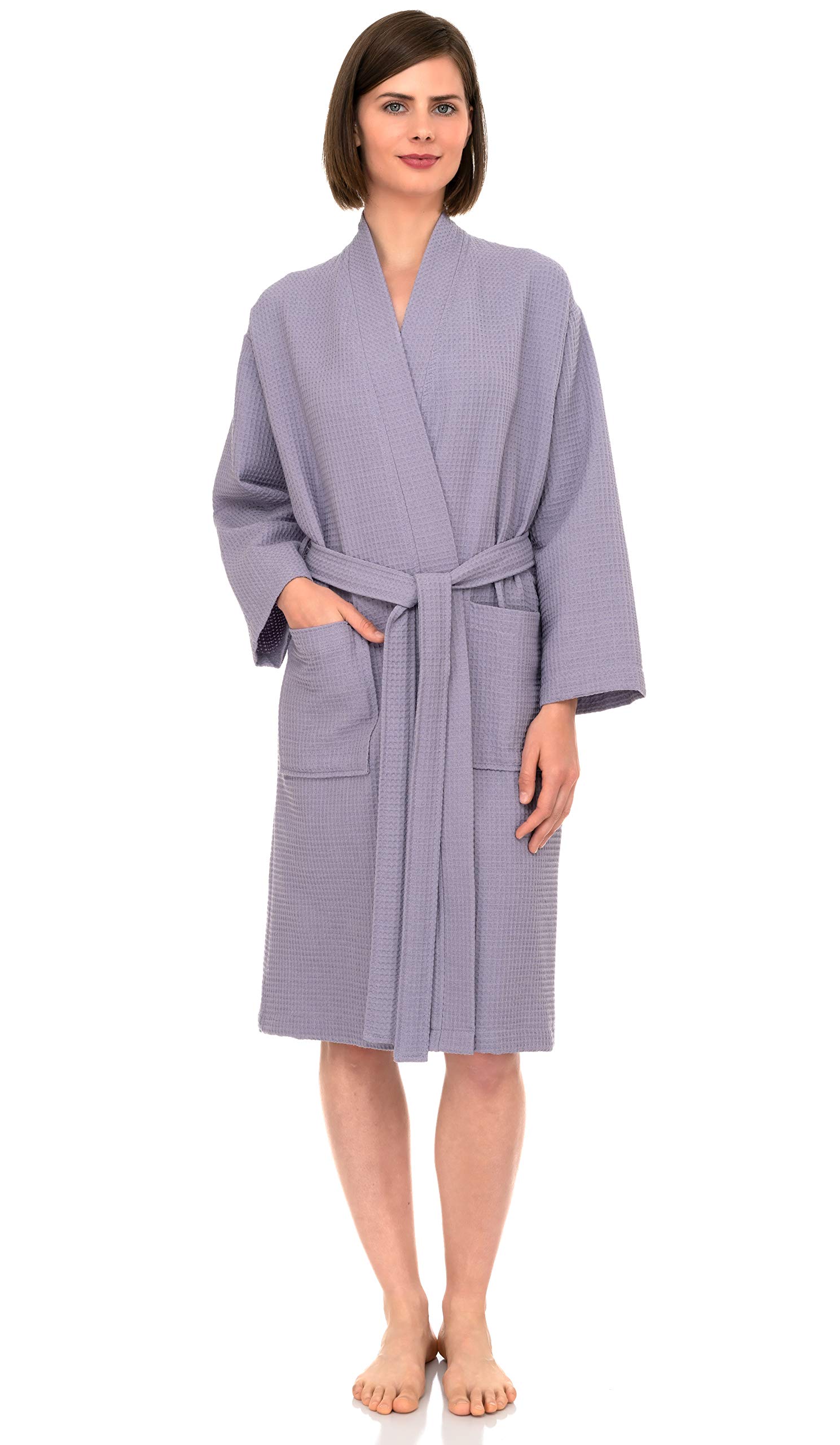 TowelSelections Women's Kimono Waffle Spa Bathrobe - Soft & Absorbent Cotton Robe for Women - Perfect for Spa, Bath, Lounge & Relaxation at Home
