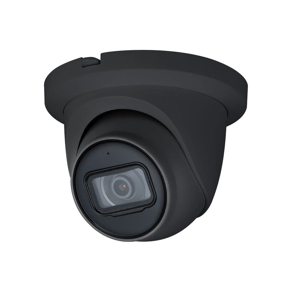 Dahua IPC-HDW2441TM-AS 4MP Fixed Turret IP Security Camera - 2.8mm Lens, 30fps, 98ft Night Vision, WDR, Starlight, Built-in Mic, SD Slot - Indoor/Outdoor Surveillance for Home & Business (Black)
