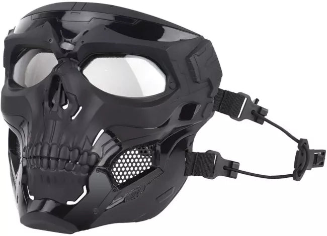 Skull Full Face Protective Tactical Mask - Military Grade Safety Gear for Airsoft, Paintball & Outdoor Sports | Halloween Costume Accessory