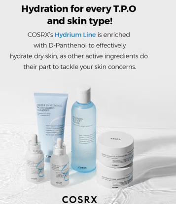 Cosrx Hydrium Triple Hyaluronic Moisture Ampoule 40ml - Intense Hydrating Serum for Dry & Sensitive Skin | Day & Night Face Care | Korean Skincare Routine