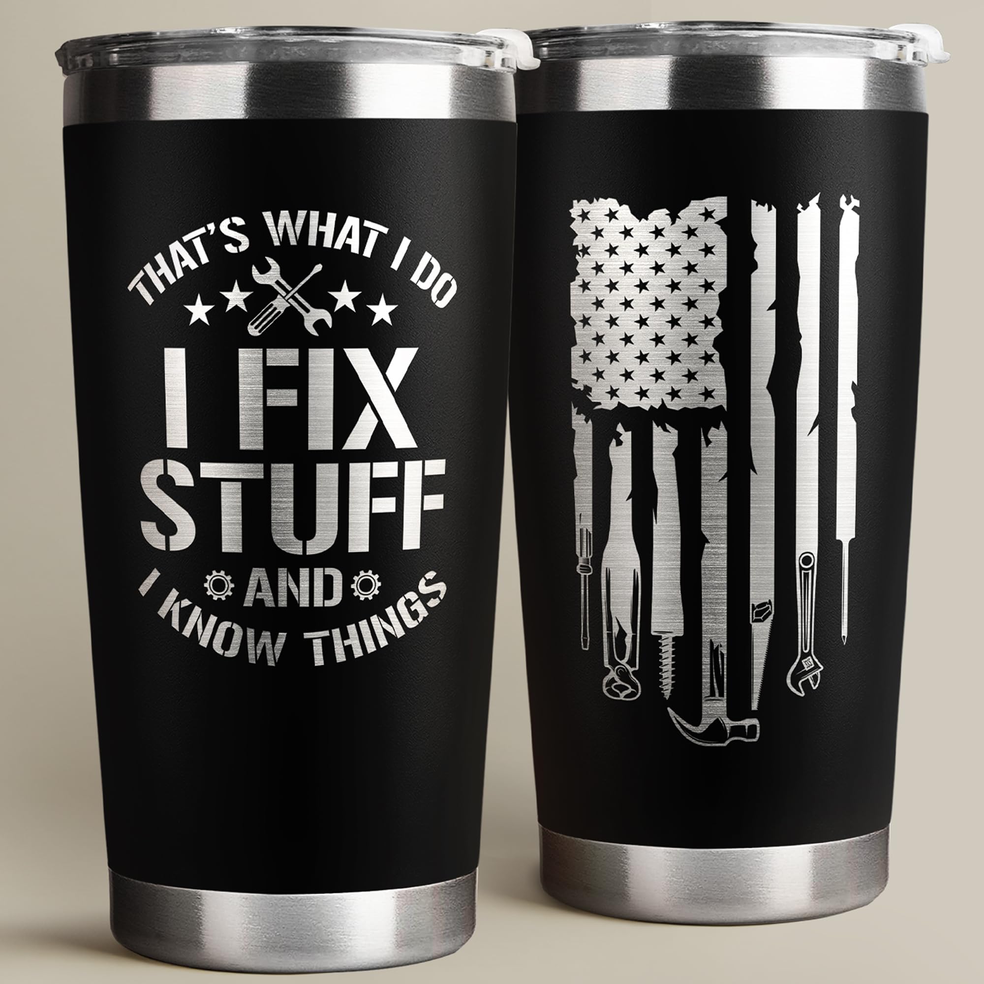 Premium 20 Oz Stainless Steel Tumbler for Men - Insulated Travel Mug for Dad, Husband, Grandpa & Uncle - Ideal Anniversary, Birthday & Christmas Gift - Perfect for Coffee, Tea & Cold Drinks at Home, Office or On-The-Go