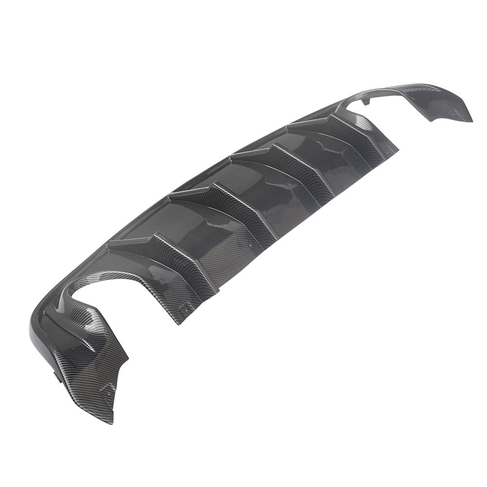**FREEMOTOR802 Rear Bumper Diffuser for 2015-2023 Dodge Charger SRT | Carbon Fiber Print PP Rear Lip | Compatible with Round Exhaust Tips | Enhances Sporty Look & Aerodynamics**    *(Perfect for car enthusiasts looking to upgrade their Dodge Charger SRT’s rear styling and performance.)*