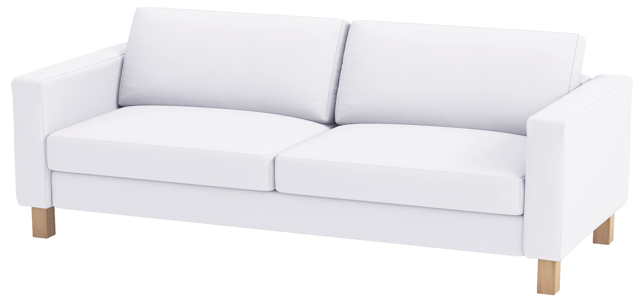 Durable Karlstad 3-Seater Sofa Slipcover - 205cm Width Replacement Cover for IKEA Karlstad Sofa (Flax Polyester, Pure White) | Perfect for Living Room Protection, Pet-Friendly Home Decor & Furniture Refresh