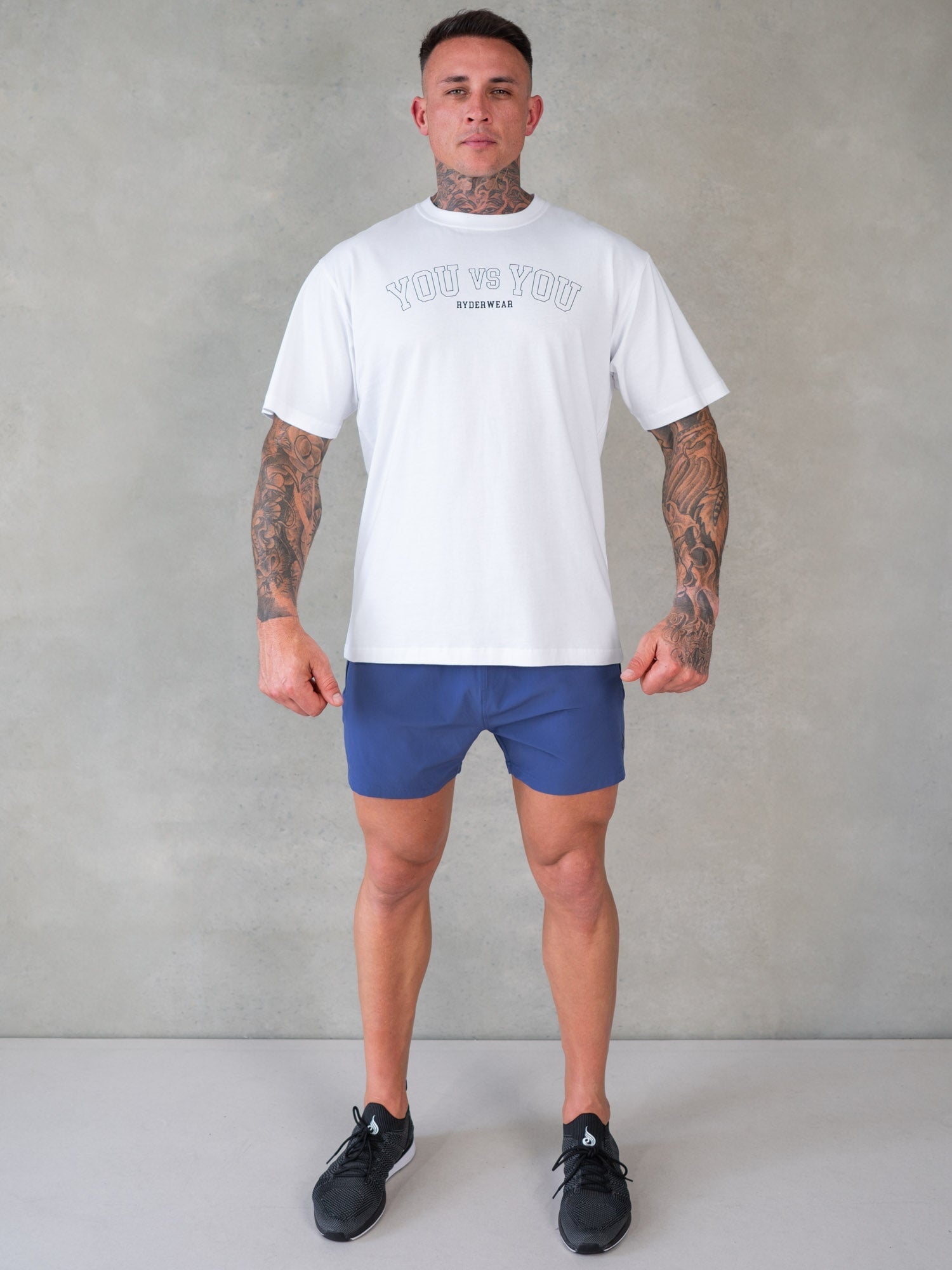 Adapt 5 Training Shorts for Men - Faded Navy Blue Gym Workout Shorts with Quick-Dry Fabric | Perfect for Running, Basketball & CrossFit Training