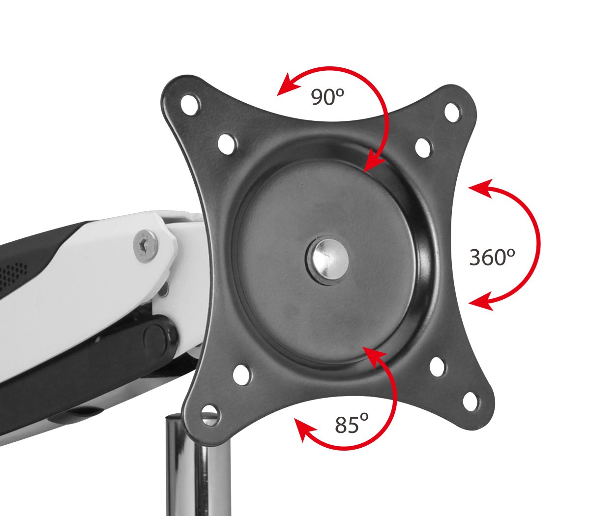 SIIG White Single Monitor Desk Mount - Height Adjustable Gas Spring Arm for 15