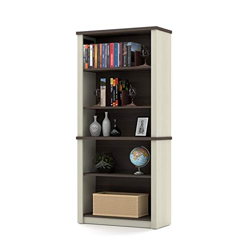 Scranton & Co 5 Shelf Modular Bookcase - Solid Wood Storage Shelf Unit for Living Room, Office, or Bedroom - Antigua Finish - Perfect for Books, Decor, and Organizing Small Spaces