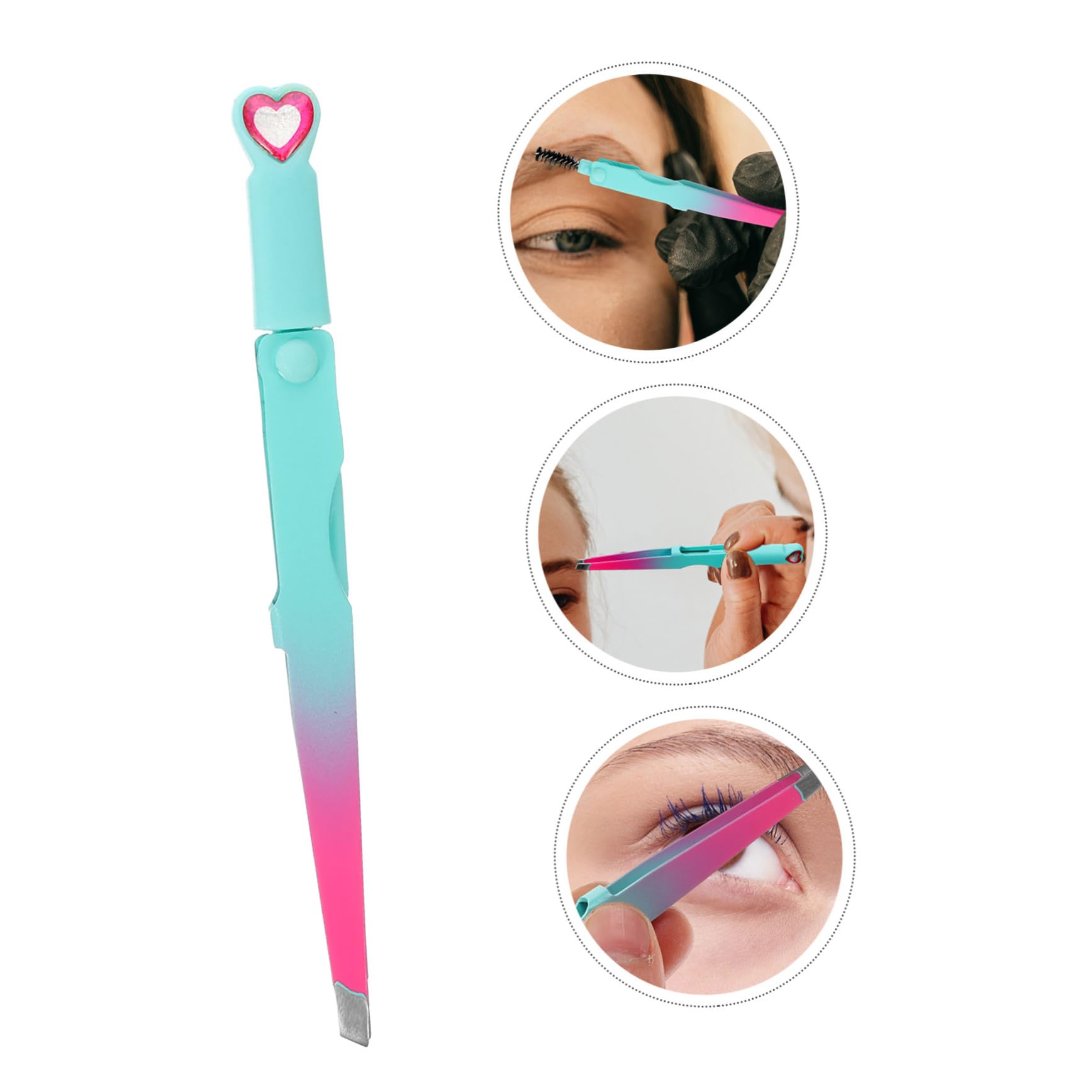 3-in-1 Eyebrow Trimmer Kit for Women - Stainless Steel Tweezers & Eyelash Applicator - Precise Grooming Tool for Eyebrows & Lashes - Perfect for Home Use & Travel Makeup Kit
