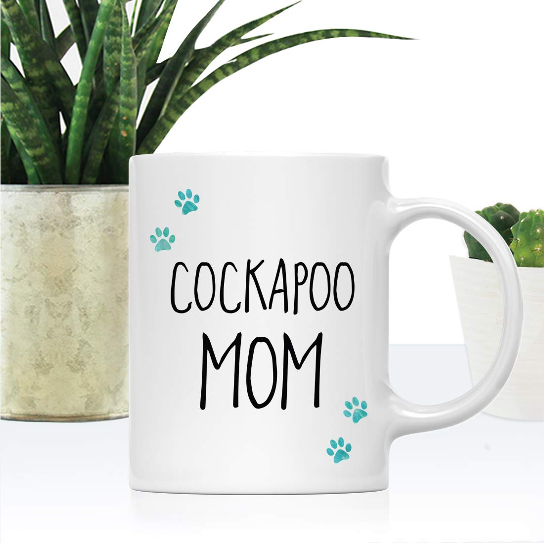 Funny Dog Mom Coffee Mug - 11oz Ceramic Cup with Cockapoo Pawprint Design, Perfect Gag Gift for Dog Lovers (1-Pack with Gift Box) - Great for Christmas, Birthday & Daily Coffee Use at Home/Office