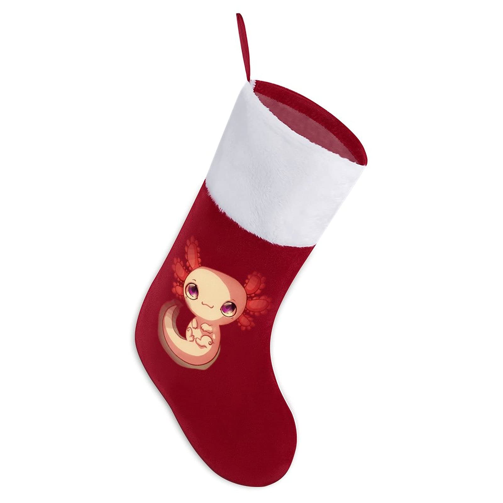 Cute Cartoon Axolotl Christmas Stockings - Holiday Candy Gift Bags for Xmas Party Decorations & Home Decor - Festive Stocking Stuffers for Kids & Adults - Perfect for Fireplace Mantel, Tree Decor, Gift Exchange (One Size, Crimsonstyle)