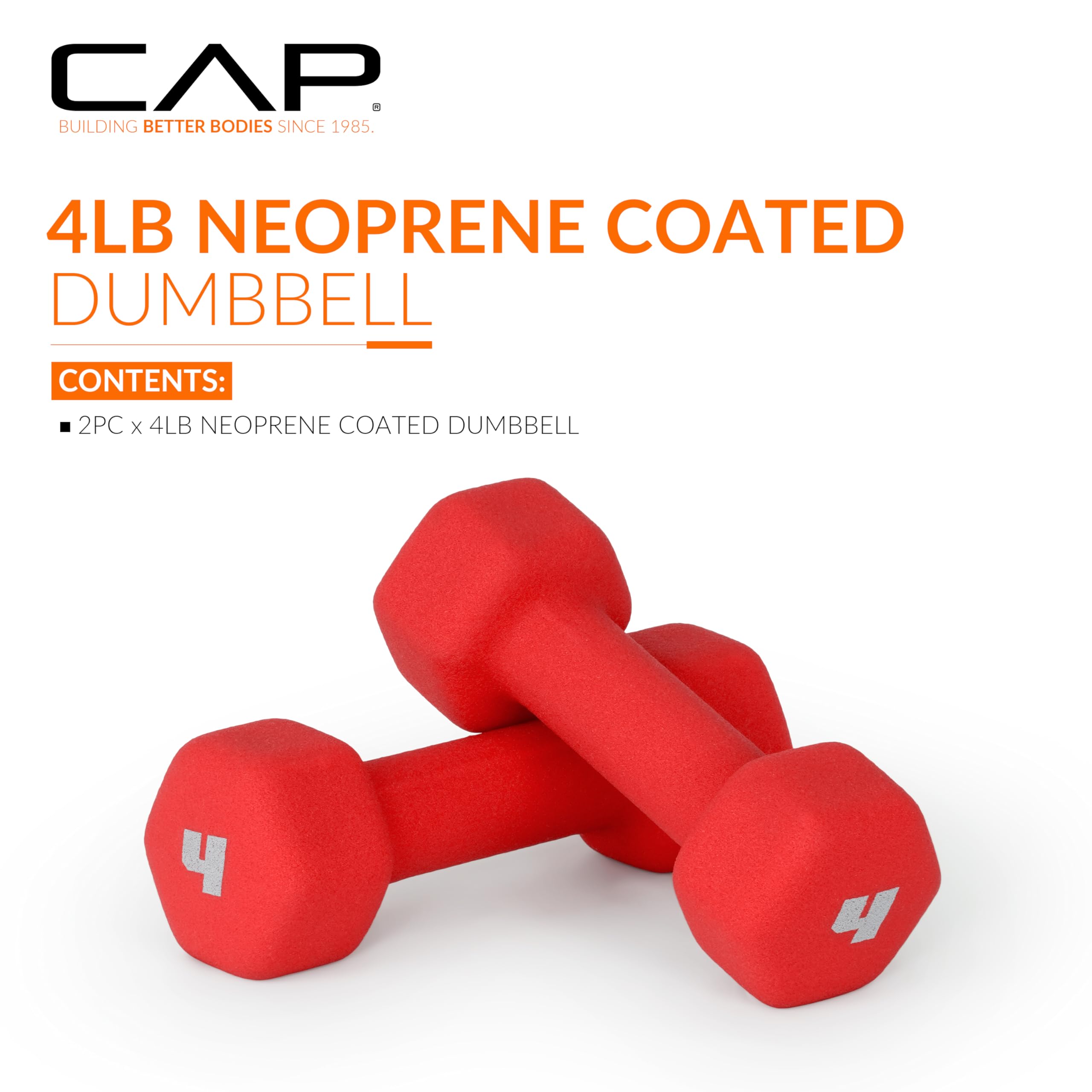 CAP Barbell Neoprene Dumbbell Weights - Pairs & Sets for Home Gym | Multiple Colors | Strength Training & Fitness Workouts
