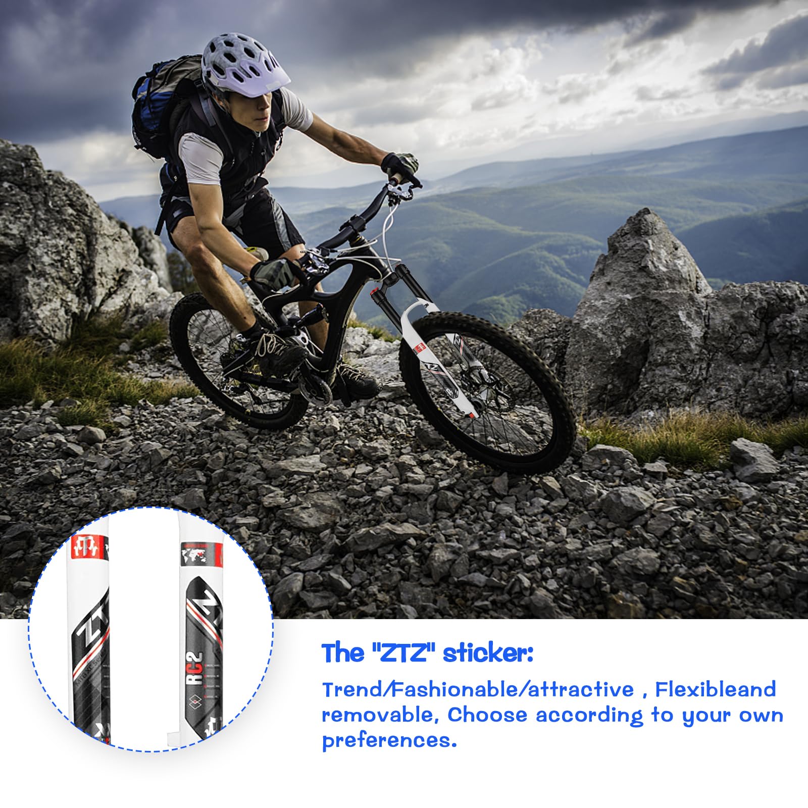 ZTZ MTB Air Suspension Fork - 26/27.5/29 Inch Mountain Bike Fork with 120mm Travel, Rebound Adjustment, QR 9mm, Manual/Remote Lockout - Lightweight XC/AM Front Suspension Fork for Trail Riding & Cross-Country Cycling
