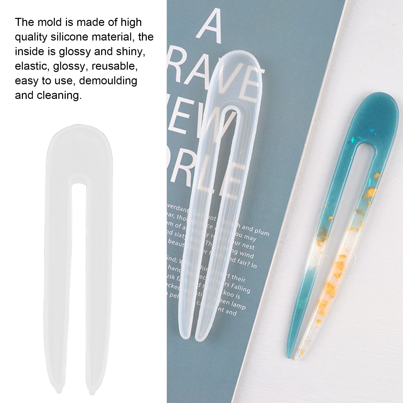 5Pcs Silicone Hairpin DIY Kit - Easy Demoulding Elastic Retro Hair Clips for Household Crafts, DIY Hair Accessories & Creative Projects | Perfect for Hair Styling, Gift Making & Crafting