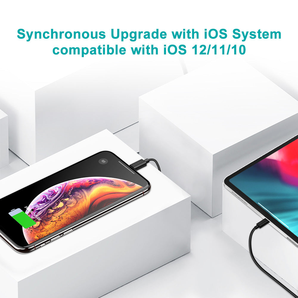 Choetech 1.8m MFi Certified Lightning to USB A Cable - Fast Charging & Sync for iPhone 14/13/12/11/X/8/7, iPad - Perfect for Home, Office & Travel Use