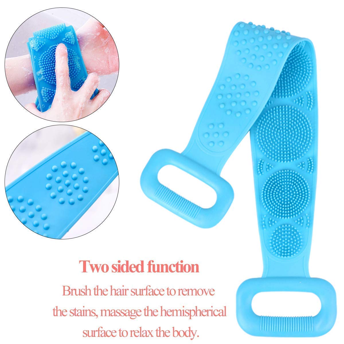 Green Tales Silicone Body Back Scrubber - Exfoliating Bath Brush with Long Handle for Deep Cleansing | Perfect for Shower, Spa & Exfoliating Dry Skin
