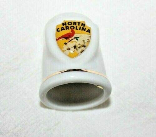 Authentic North Carolina Ceramic Thimble - Handcrafted Collectible for Sewing & Needlework - Perfect for Quilting, Embroidery & Crafting