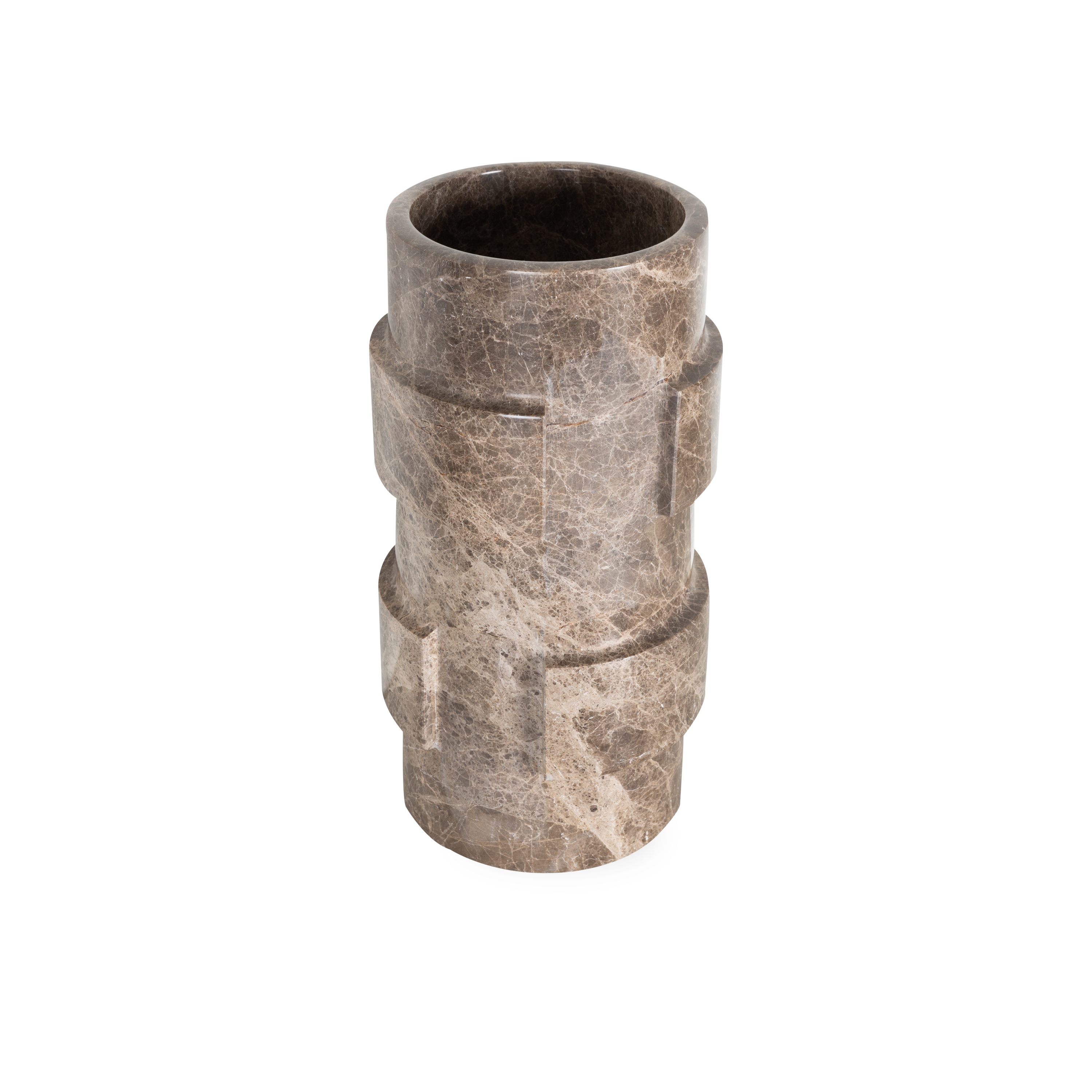 Elegant Marble Ridged Vase - Modern Home Decor Centerpiece for Dining Table, Living Room & Wedding Decor