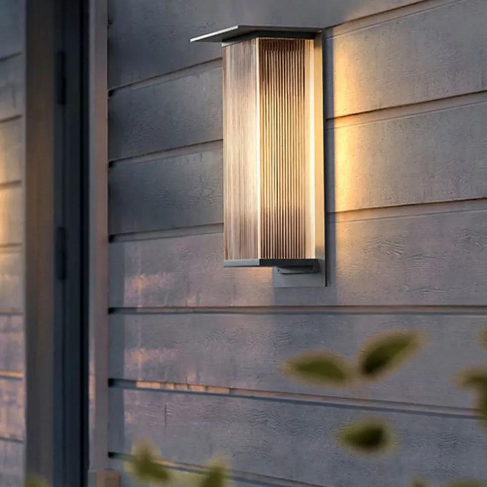 Solar Powered Outdoor Wall Light - White Long Strip LED Lamp for Garden, Patio, Pathway & Porch Lighting | Weatherproof & Energy Efficient
