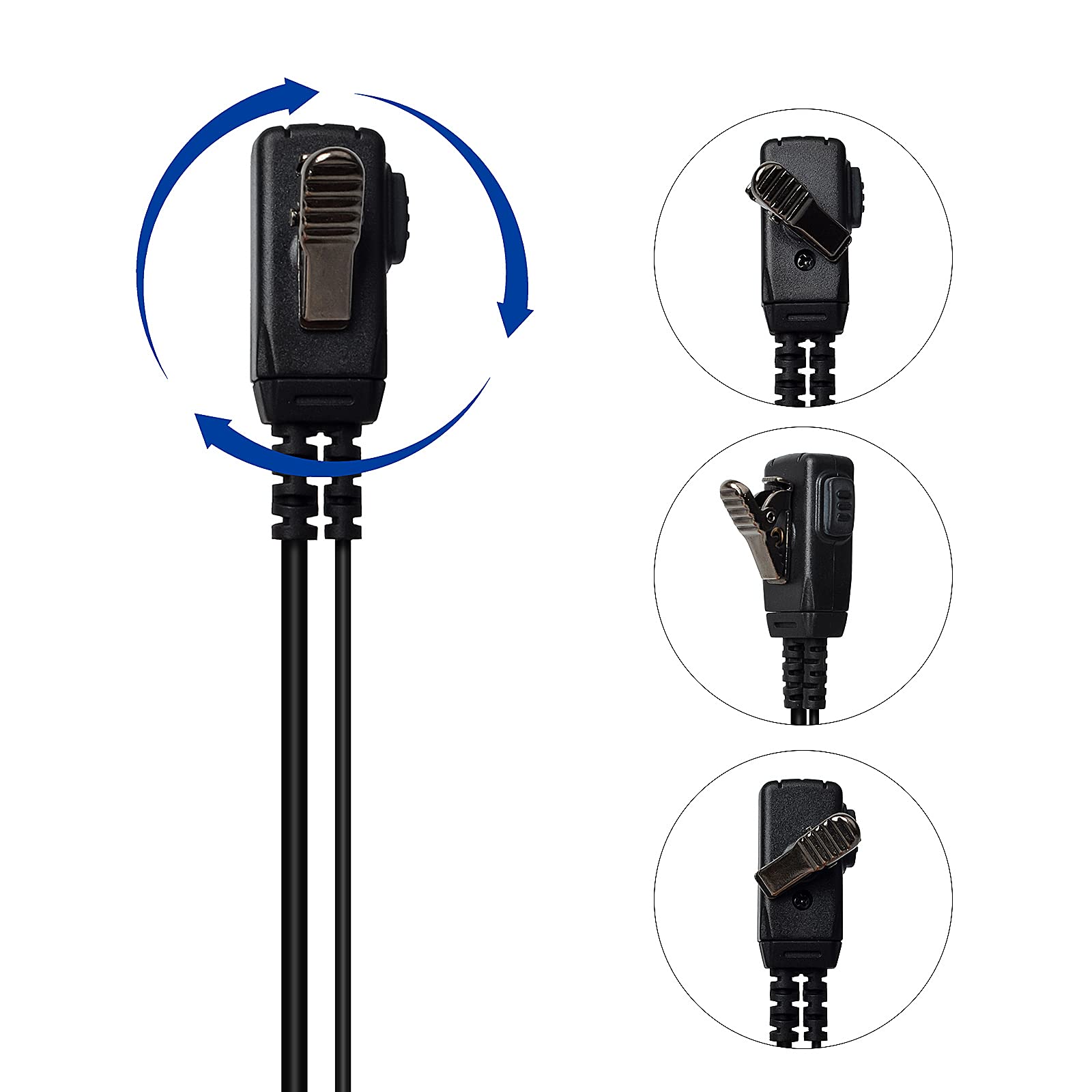 UAYESOK 2 Pin 2 Way Radio Earpiece - Covert Acoustic Air Tube Headset with PTT Mic for Motorola CP040 CP140 Hytera Midland Walkie Talkie - Ideal for Security, Construction & Event Staff Communication