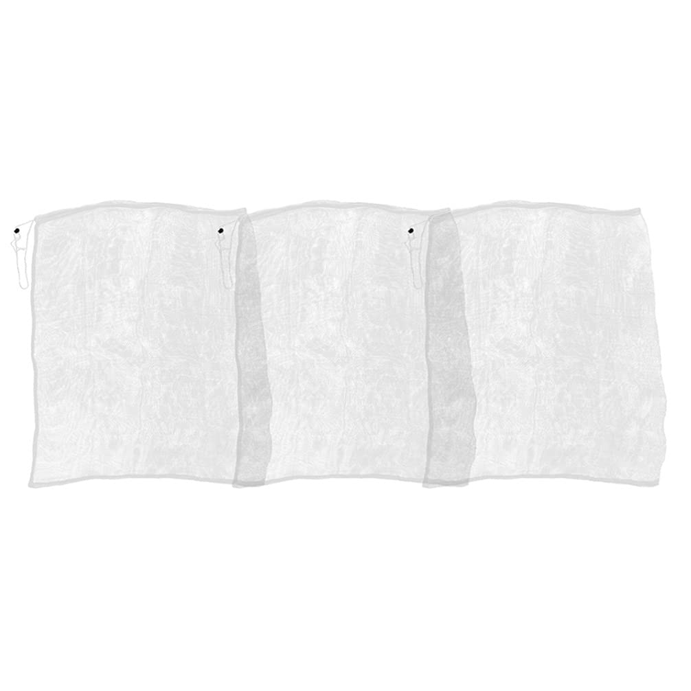 Cabilock 3-Piece Garden Netting with Drawstring - White Insect & Bird Barrier for Plants, Fruits & Flowers | Outdoor Plant Protection Cover for Vegetable Garden, Fruit Trees & Flower Beds