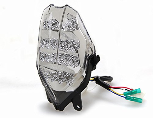 Sequential LED Tail Lights Clear Lens for 2013-2017 Triumph Daytona 675 & 2013-2019 Street Triple 765 RS - High Visibility Brake Light for Motorcycle Safety - Perfect for Night Riding and Track Days