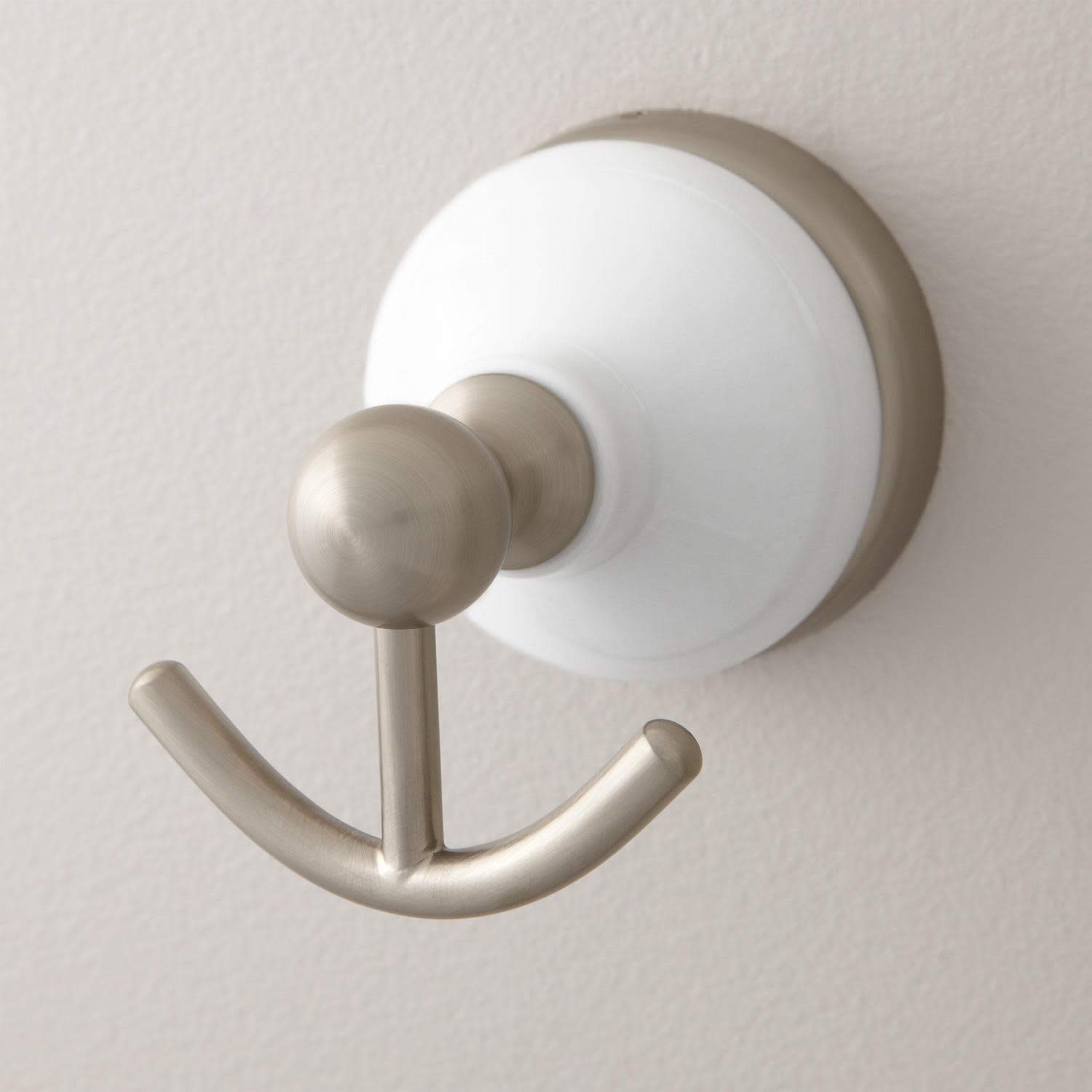 Signature Hardware 353574 Houston Wall Mounted Double Robe Hook - Durable Bathroom & Bedroom Organizer for Towels, Robes & Clothes - Perfect for Home, Hotel & Spa Decor