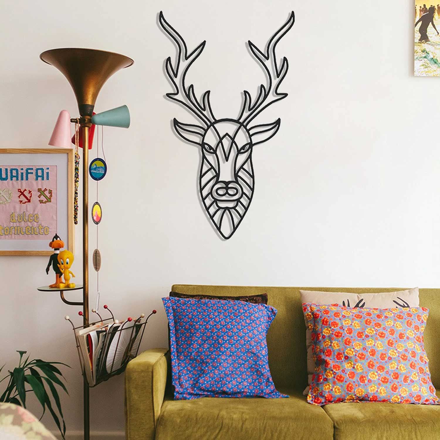 Deer Metal Wall Art - Modern Home Decor for Living Room & Bedroom