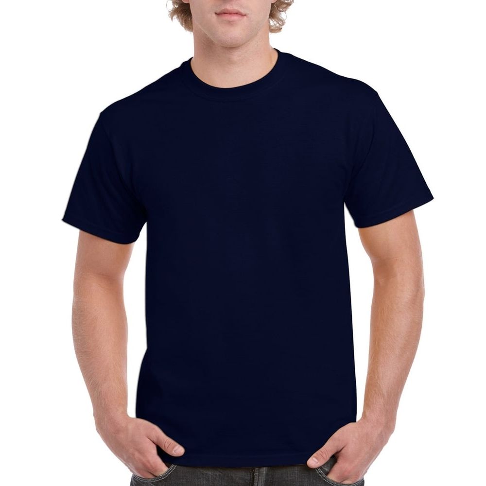 Gildan G500 Men's Short Sleeve Crew Neck T-Shirt - Soft Cotton Tee for Casual Wear, Work & Gym - Navy Blue
