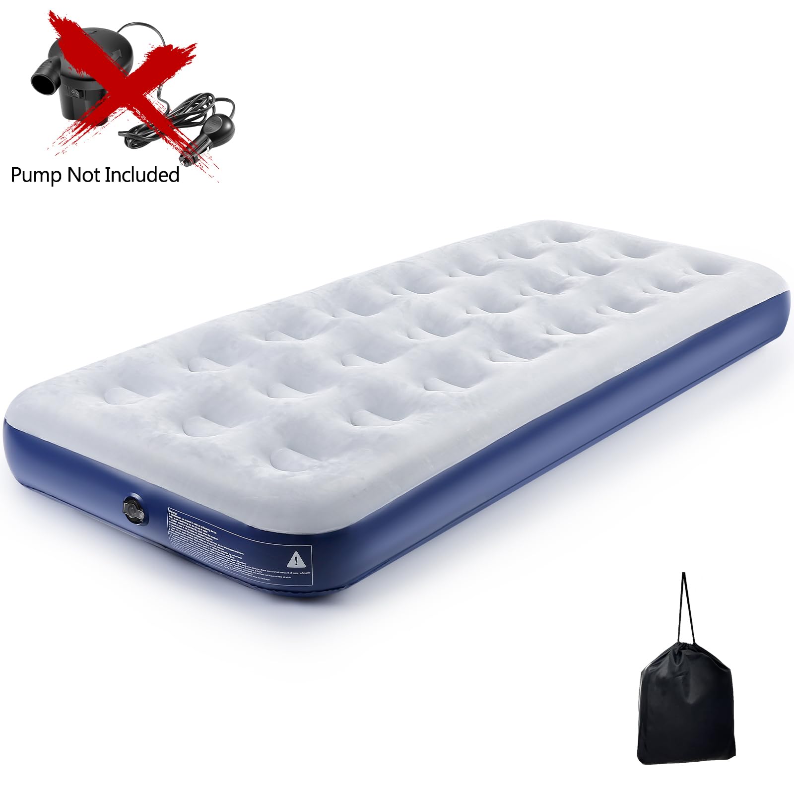 **2-Pack Inflatable Camping Air Mattress with Flocked Surface - Portable Travel Air Bed for Outdoor Camping, Tent, Guest & Travel - Perfect for Backpacking, Hiking & Home Use**