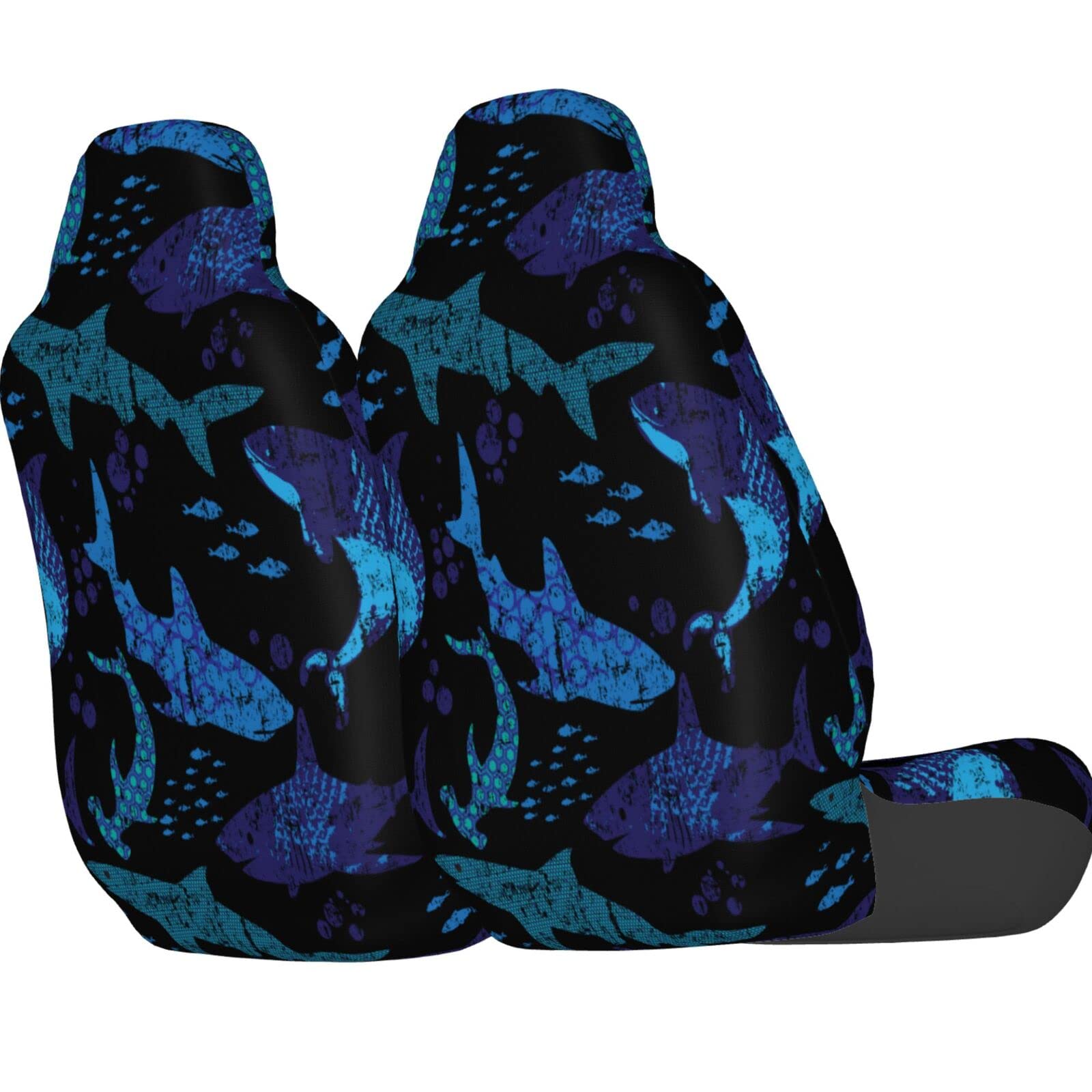 Premium Delerain 2-Piece Car Seat Covers - Universal Fit for Most Cars, SUVs, Sedans & Trucks | Shark Design Interior Protector | Perfect for Daily Commute, Road Trips & Family Travel
