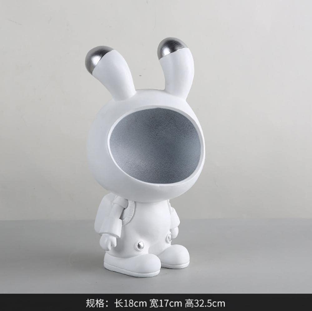 Creative Resin Astronaut Rabbit Storage Box - Key Tray & Home Decor for Living Room, Entryway | Unique Space-Themed Gift & Decorative Figurine for Modern Home Décor