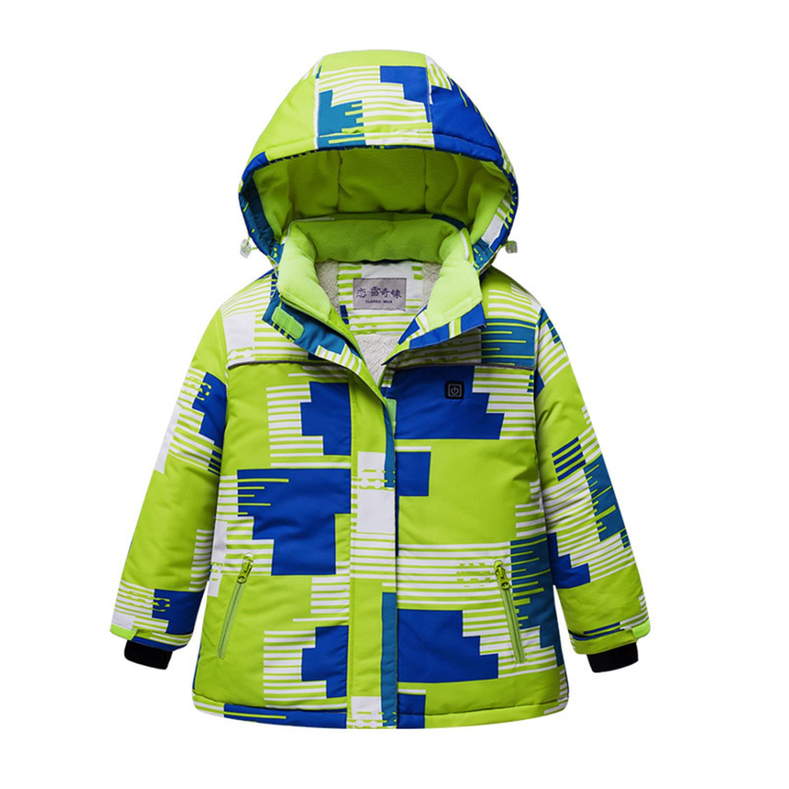 Windproof Waterproof Smart Heated Jacket for Kids - Winter Ski Coat with Camouflage Hoodie & Heating Tech - Perfect for Outdoor Activities, Skiing, Snowboarding & Cold Weather Adventures